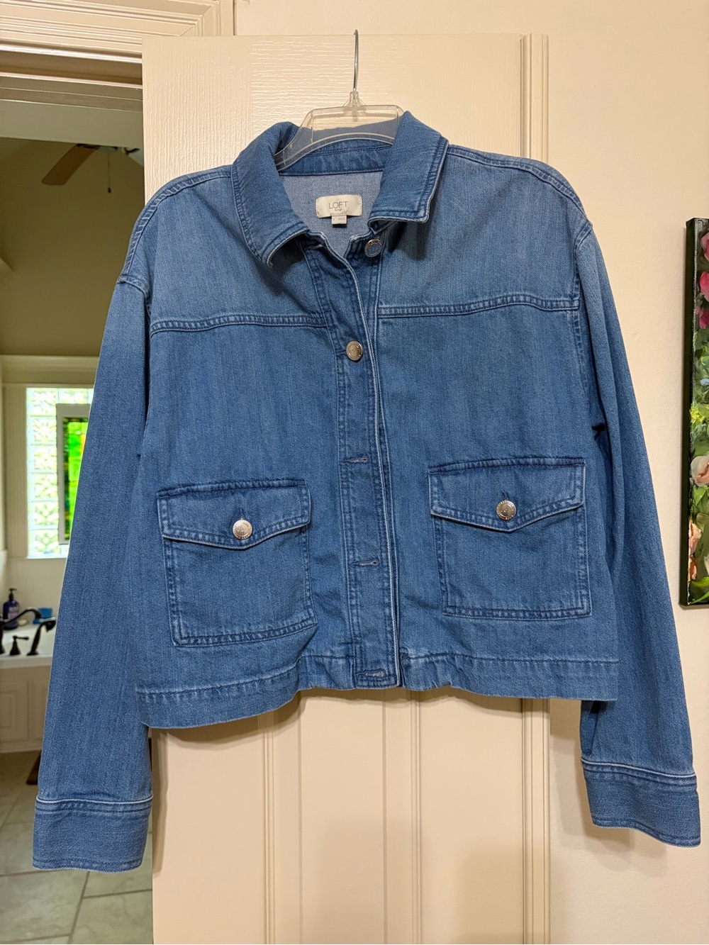 NWOT - LOFT Blue Denim Boxy Jacket
